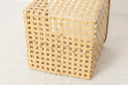 Square Basket "Yotsume Weave" / White Bamboo / Ōita-JPN 220803