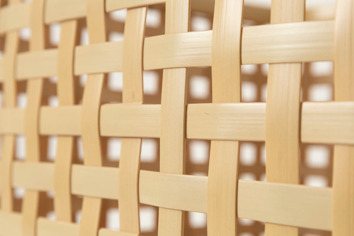 Square Basket "Yotsume Weave" / White Bamboo / Ōita-JPN 220803