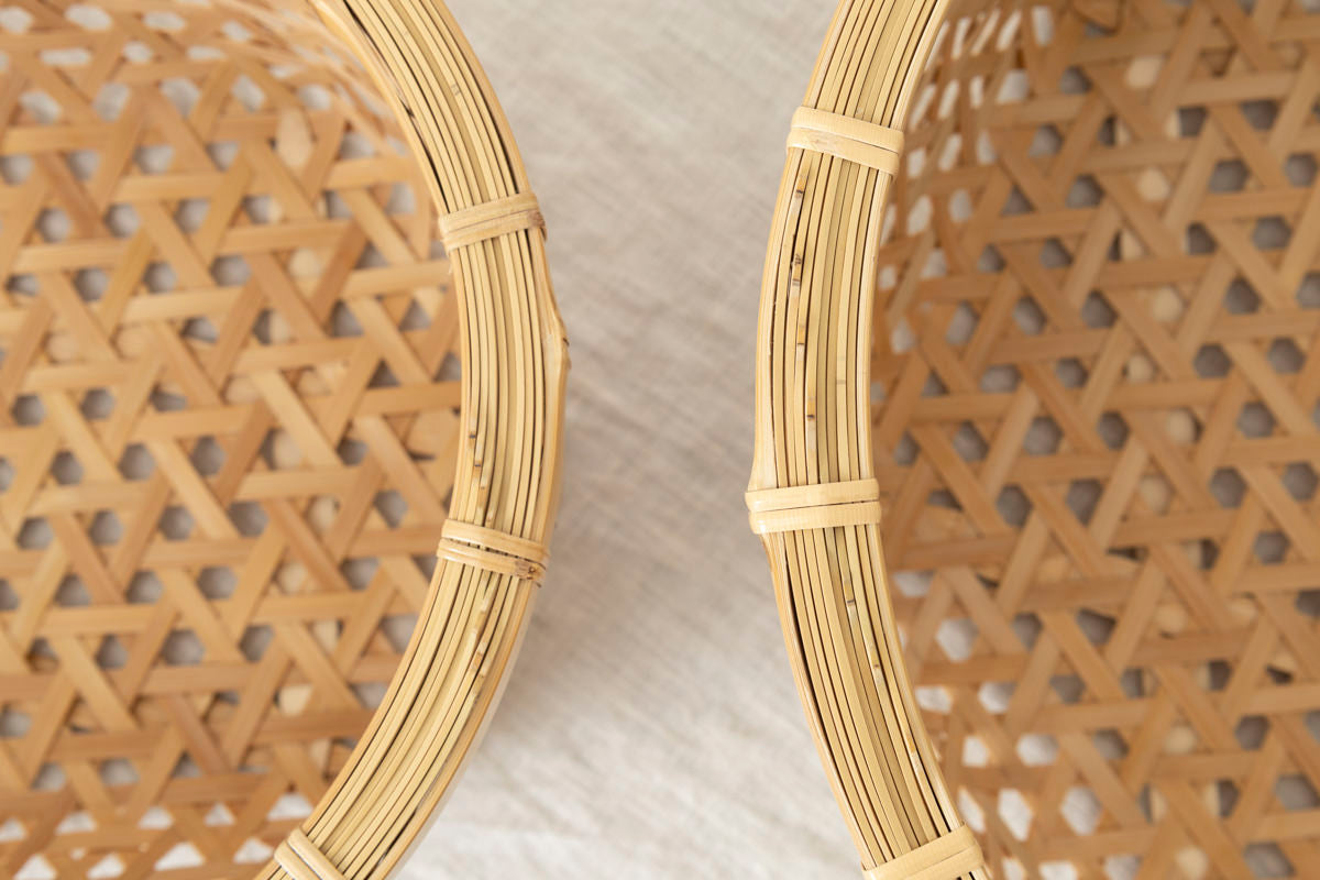 Oval Basket "Kikko Weave" / White Bamboo / Ōita-JPN 220802