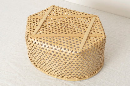 Oval Basket "Kikko Weave" / White Bamboo / Ōita-JPN 220802