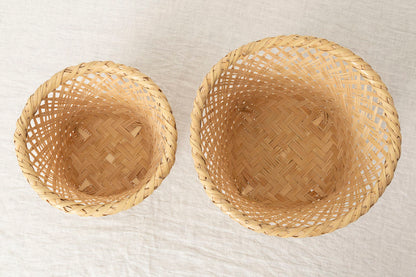 Footed Basket "Oriental" / White Bamboo / Ōita-JPN 220804