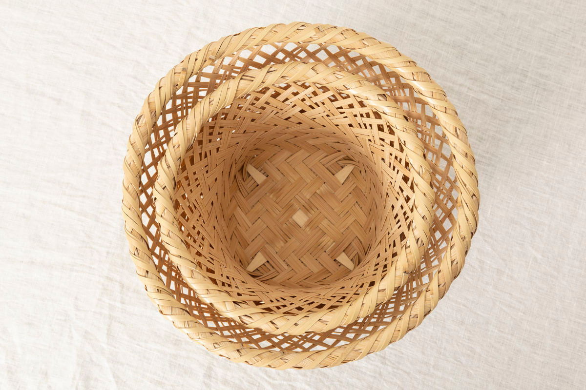 Footed Basket "Oriental" / White Bamboo / Ōita-JPN 220804