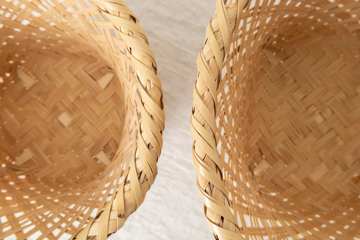 Footed Basket "Oriental" / White Bamboo / Ōita-JPN 220804