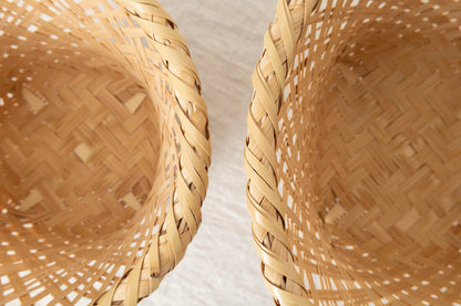 Footed Basket "Oriental" / White Bamboo / Ōita-JPN 220804