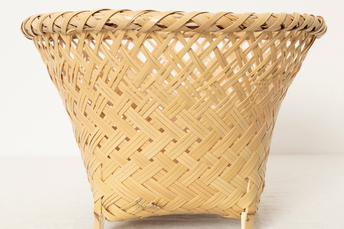 Footed Basket "Oriental" / White Bamboo / Ōita-JPN 220804