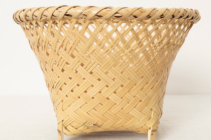 Footed Basket "Oriental" / White Bamboo / Ōita-JPN 220804
