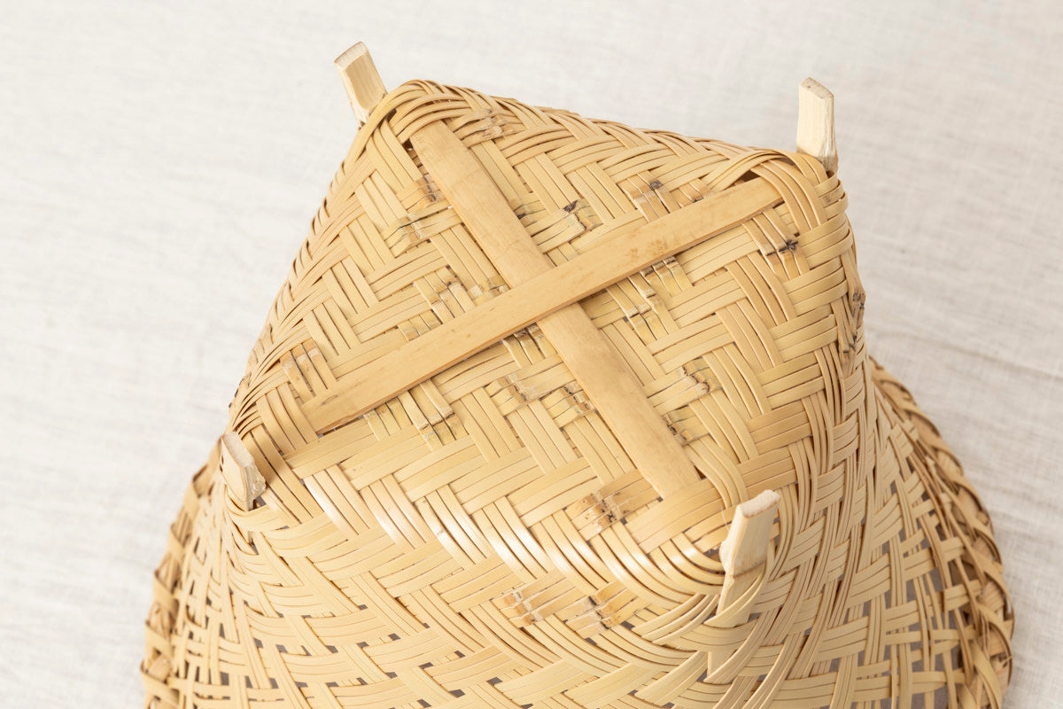 Footed Basket "Oriental" / White Bamboo / Ōita-JPN 220804
