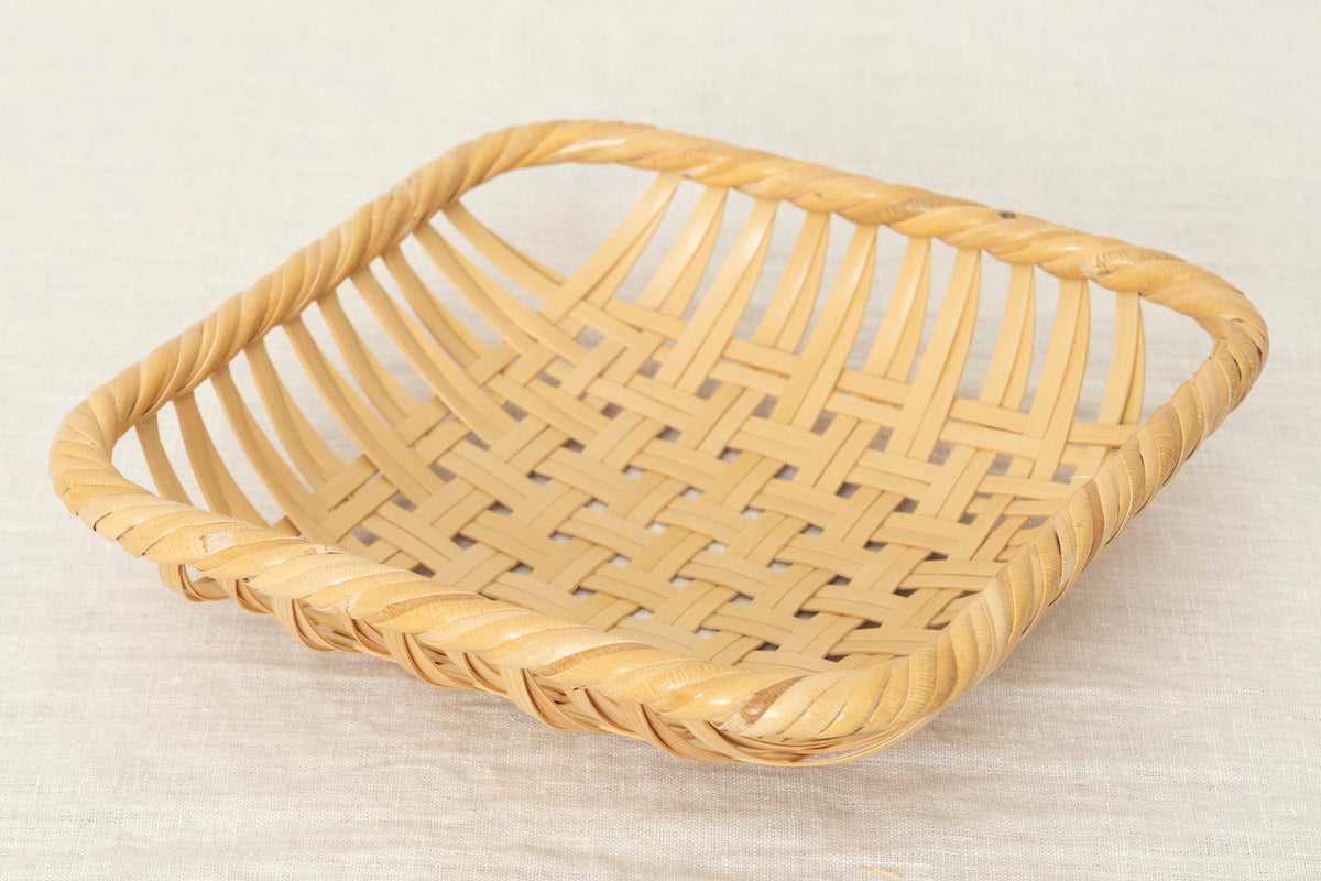 Serving Tray “Square Weave” / White Bamboo / Ōita-JPN 211902