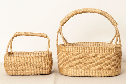Oval Gondola Basket with Triple Braid / Water Hyacinth / THA 3115220