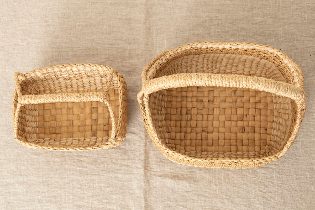 Oval Gondola Basket with Triple Braid / Water Hyacinth / THA 3115220