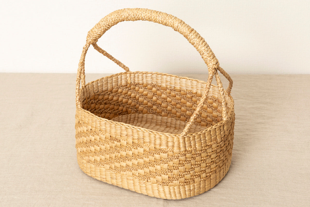 Oval Gondola Basket with Triple Braid / Water Hyacinth / THA 3115220