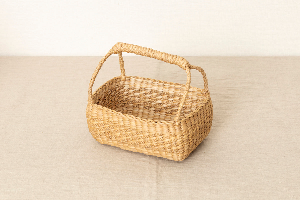 Oval Gondola Basket with Triple Braid / Water Hyacinth / THA 3115220