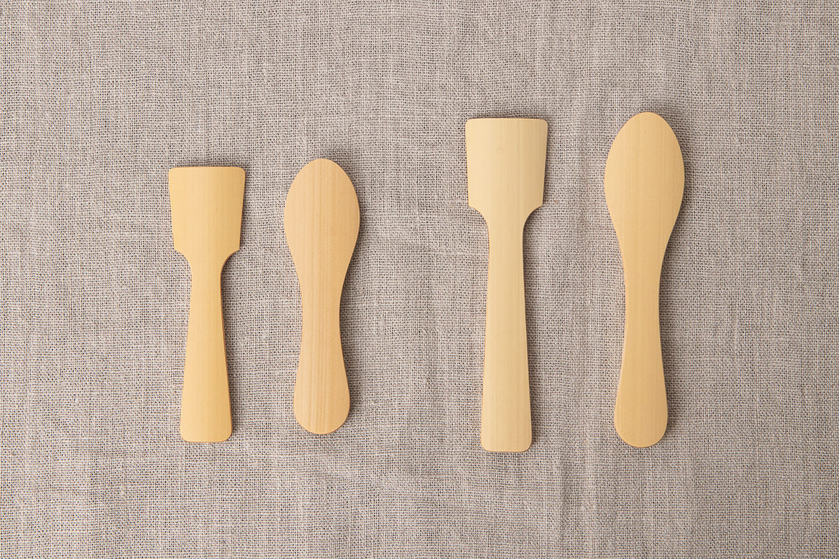 Ice Cream Spoon – Round & Square / White Bamboo / Ōita-JPN 510402