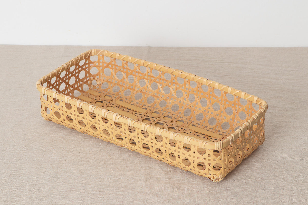 Organizing Basket "Yatsume Weave" / White Bamboo / Ōita-JPN 211504
