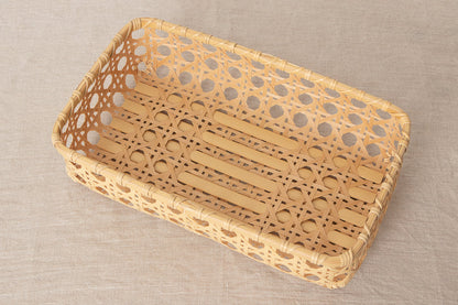 Organizing Basket "Yatsume Weave" / White Bamboo / Ōita-JPN 211504