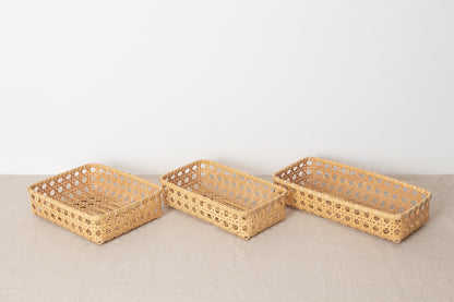 Organizing Basket "Yatsume Weave" / White Bamboo / Ōita-JPN 211504