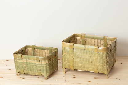 “Kakukago” Basket with Legs / Madake Bamboo / Ibaraki-JPN 810209