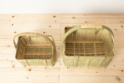 “Kakukago” Basket with Handle and Legs / Madake Bamboo / Ibaraki-JPN 810208