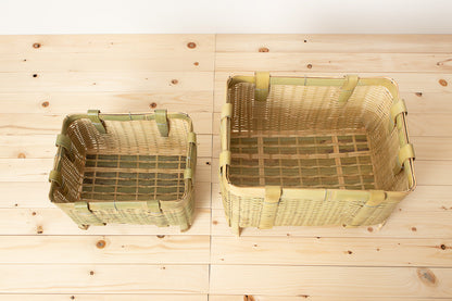 “Kakukago” Basket with Legs / Madake Bamboo / Ibaraki-JPN 810209