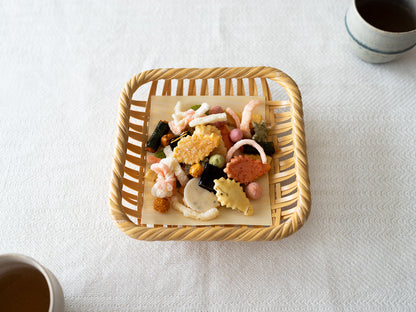 Serving Tray “Square Weave” / White Bamboo / Ōita-JPN 211902