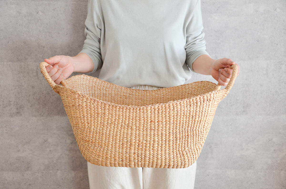 Organizing Basket “Ring Handle” / Water Hyacinth / THA 3115203