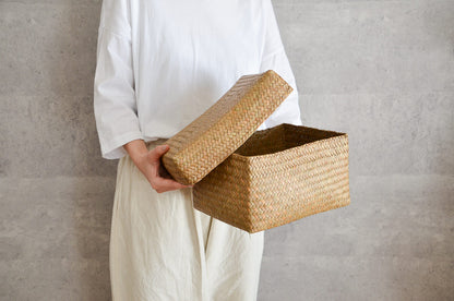 Organizing Basket with Lid "Rectangular" / Krajood Grass / THA 3115115