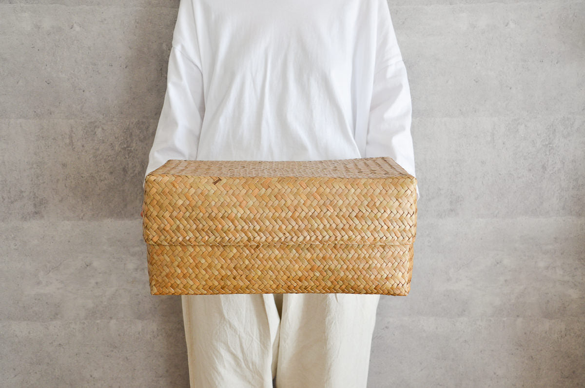 Lidded Storage Basket “Plump” / Krajood Grass / THA 3115113