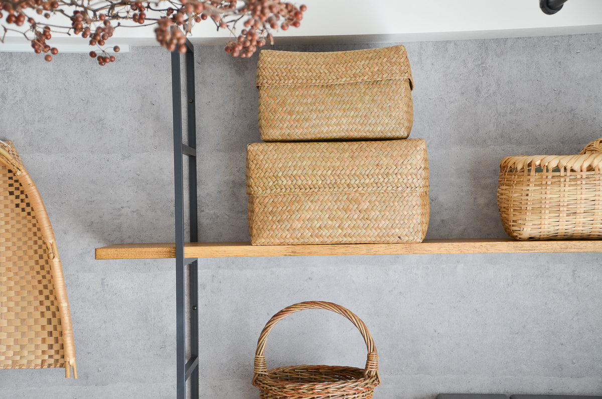 Organizing Basket with Lid "Rectangular" / Krajood Grass / THA 3115115