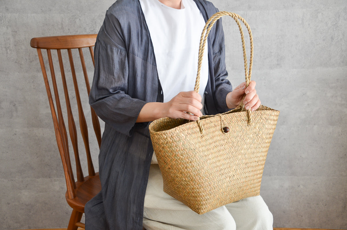 Basket Bag with Closure – Handheld & Shoulder / Krajood Grass / THA 3115109