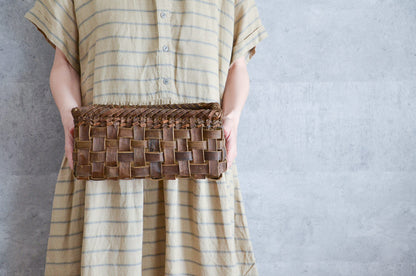 Storage Basket “Ichimatsu Weave” / Walnut Bark / Iwate-JPN 1510570