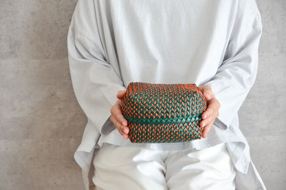 Kottan Basket – Green Orange / Palm Leaf / IND 330911