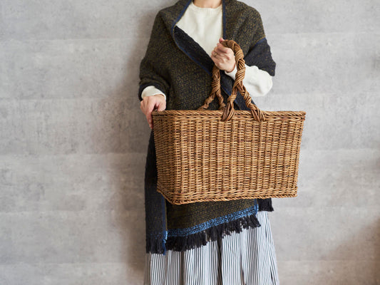 Large Rectangle Basket – Nami Weave / Akebi Vine / Nagano-JPN 311207-1