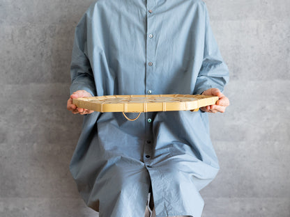 Hexagonal Tray with Legs / White Bamboo / Oita-JPN 121802
