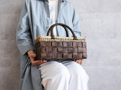 岩手県/くるみ　手提　裏皮平織　縁表皮　浅　1510765