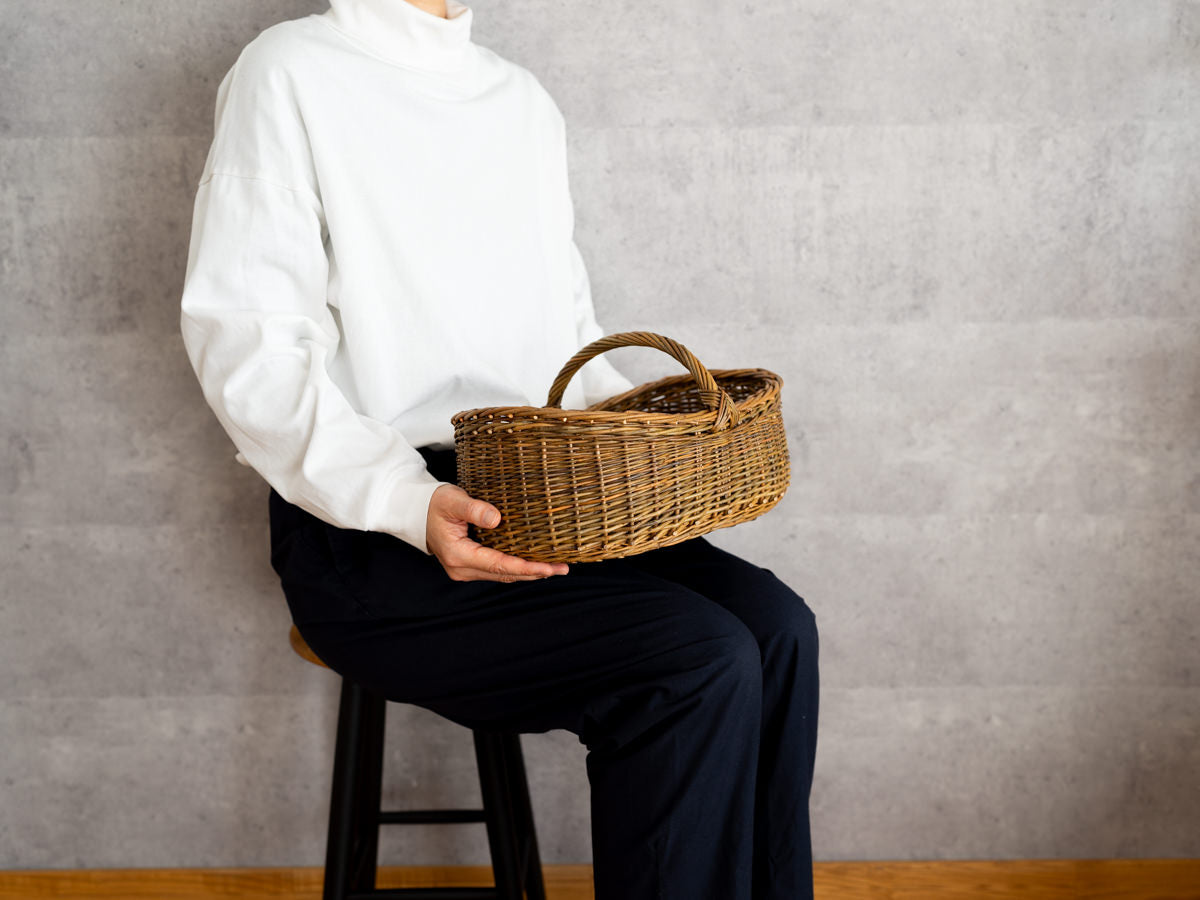 Oval Outdoor Basket / Willow / FRA 630504