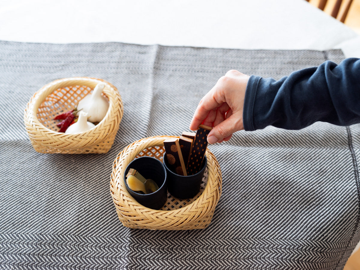 Everyday Storage Basket / White Bamboo / Oita-JPN 850402-1