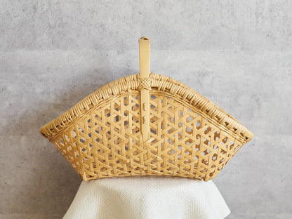 One-Handle Garden Basket / White Bamboo / Oita-JPN 850420-1