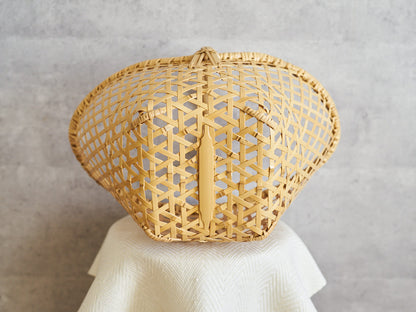 One-Handle Garden Basket – Twisted Handle / White Bamboo / Oita-JPN 850421-1