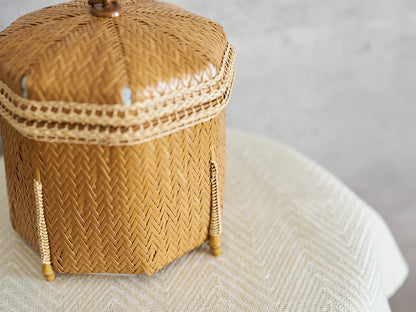 Octagonal Jewelry Box / Carbonized Bamboo / Oita-JPN 850411-1