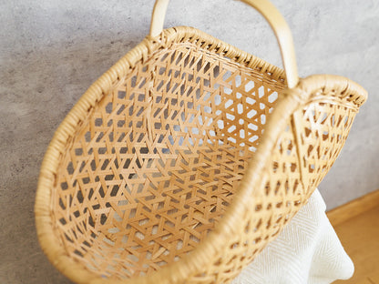 One-Handle Garden Basket / White Bamboo / Oita-JPN 850420-1