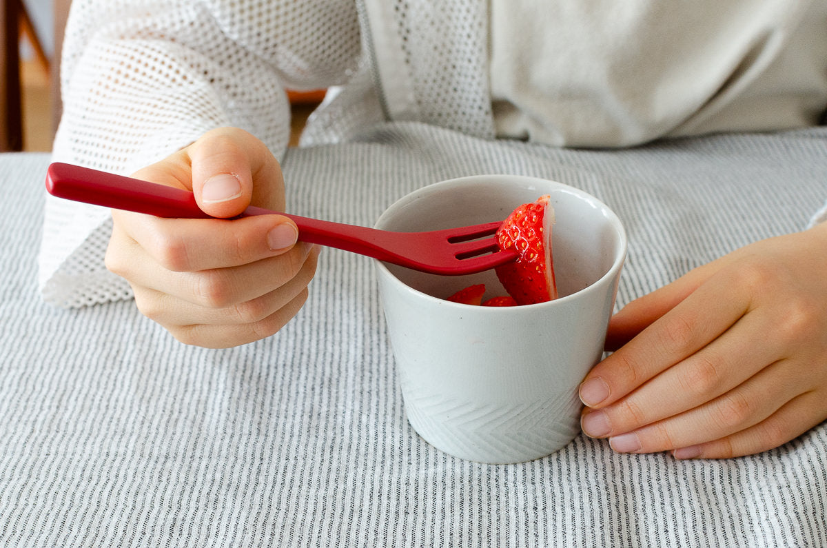 Kids Fork (Natural, Red) / Moso Bamboo / Oita-JPN 211114