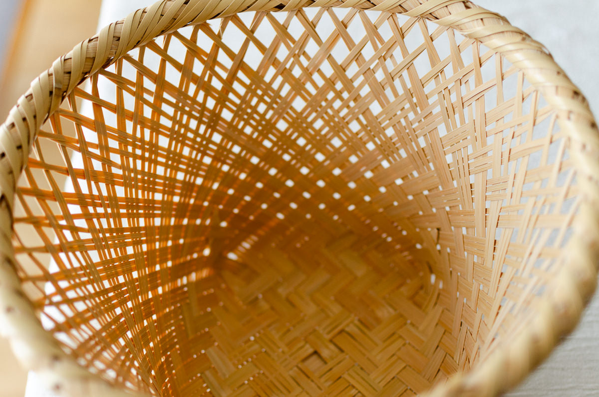 Footed Basket "Oriental" / White Bamboo / Ōita-JPN 220804