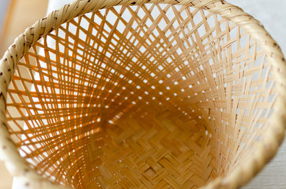 Footed Basket "Oriental" / White Bamboo / Ōita-JPN 220804