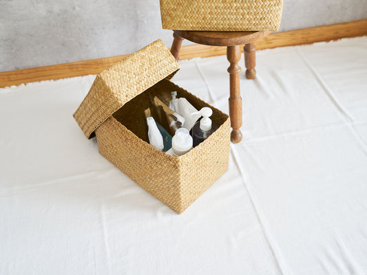 Compact Organizing Basket with Lid "Rectangular" / Krajood Grass / THA 3115129