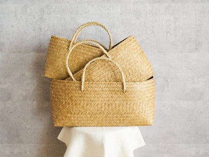 Wide Shallow Basket Bag / Krajood Grass / THA 3115138