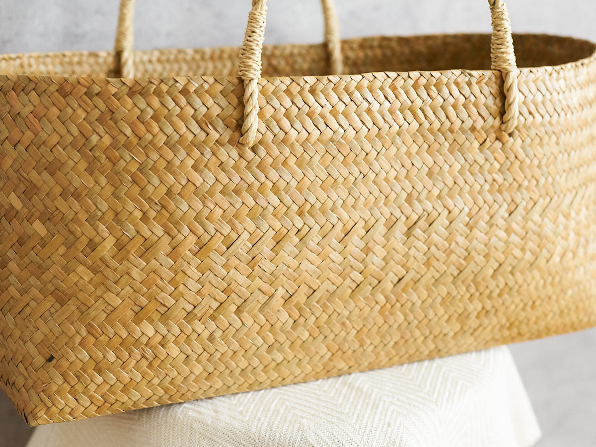 Wide Shallow Basket Bag / Krajood Grass / THA 3115138