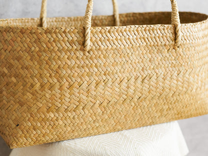 Wide Shallow Basket Bag / Krajood Grass / THA 3115138