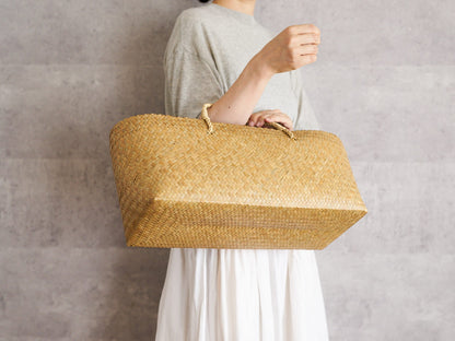 Wide Shallow Basket Bag / Krajood Grass / THA 3115138