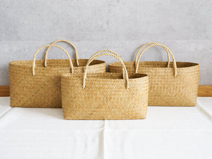 Wide Shallow Basket Bag / Krajood Grass / THA 3115138