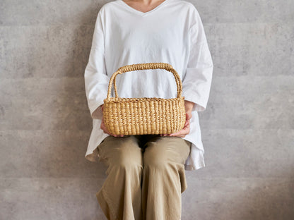 Oval Gondola Basket with Triple Braid / Water Hyacinth / THA 3115220